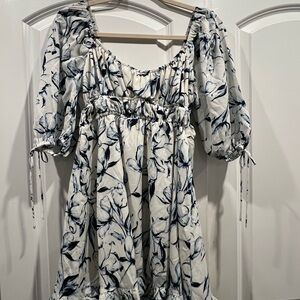 Floral Puff Sleeve Mini Dress